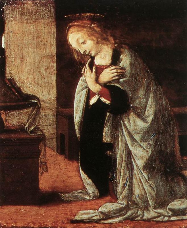 LEONARDO da Vinci Annunciation (detail) ey79 oil painting image